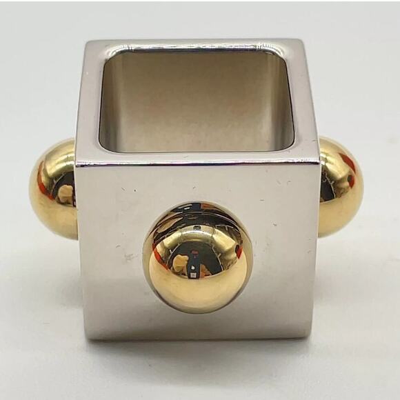 Hermes Chaine d'Ancre Scarf Ring Silver x Gold W/Box - Picture 3 of 9